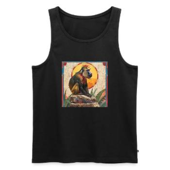 Aztec Mandrill - Men's Premium Organic Tank Top - black - Front - AI Model Male 178 light (178cm)