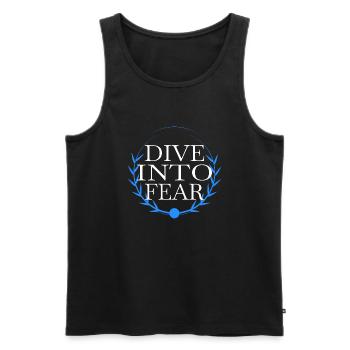 Facing Fears Funny Sayings Cultivating Courage - Men's Premium Organic Tank Top - black - Front - AI Model Male 178 light (178cm)