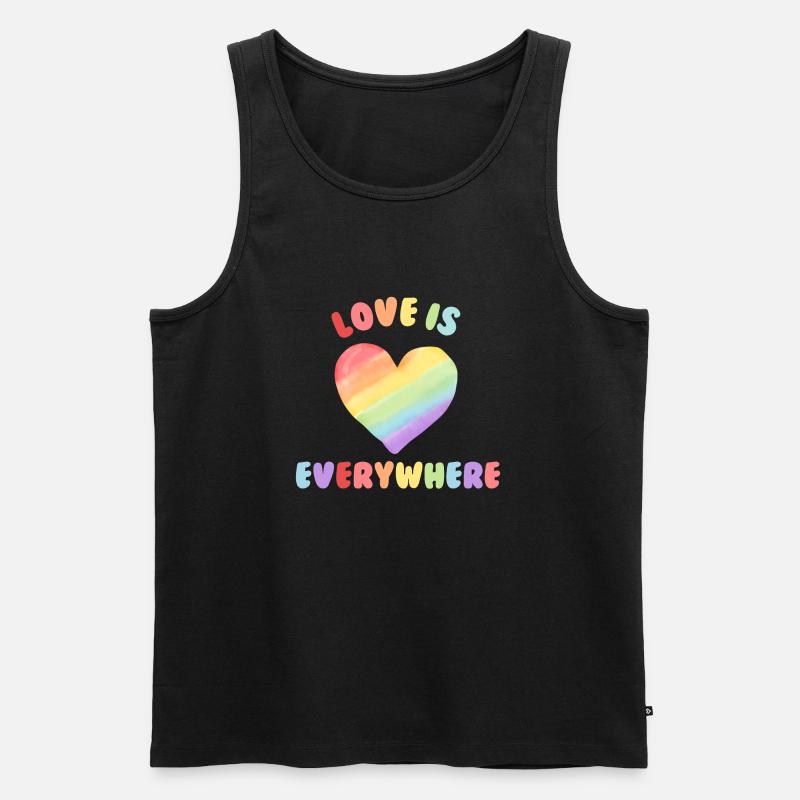 Love is everywhere - Männer Premium Bio Tank Top - Schwarz