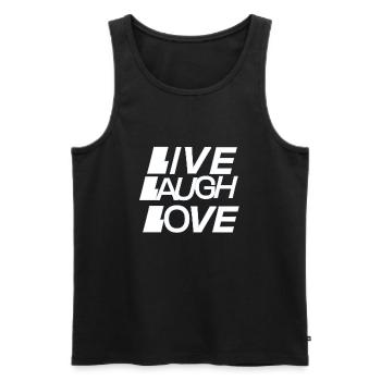 Live, laugh, love. - Männer Premium Bio Tank Top - Schwarz - Vorne - AI Model Male 178 light (178cm)