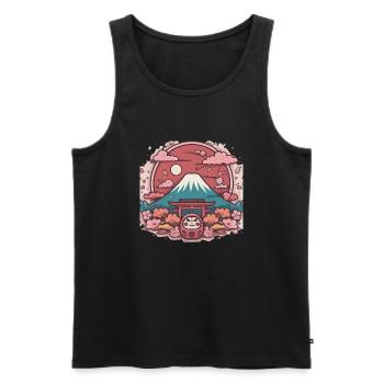 Japan - Männer Premium Bio Tank Top - Schwarz - Vorne - AI Model Male 178 light (178cm)