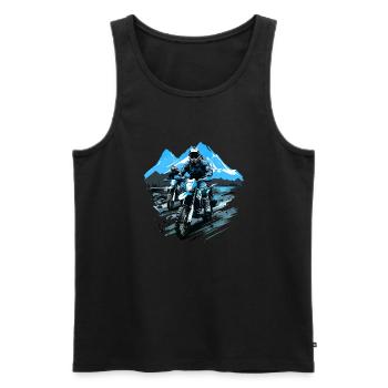 Motorcycel Cross Mountain Vacation Summer Mount - Men's Premium Organic Tank Top - black - Front - Michal (187cm)