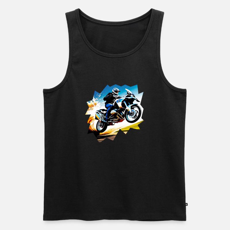 Fliegendes Motorrad - Männer Premium Bio Tank Top - Schwarz