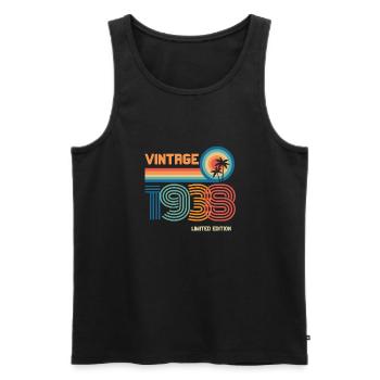Vintage 1938 limited edition - Men's Premium Organic Tank Top - black - Front - AI Model Male 178 light (178cm)
