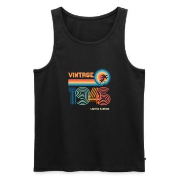 Vintage 1946 limited edition - Men's Premium Organic Tank Top - black - Front - Michal (187cm)