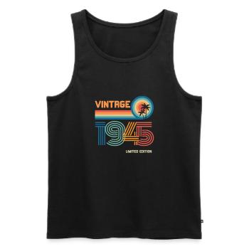 Vintage 1945 limited edition - Men's Premium Organic Tank Top - black - Front - Michal (187cm)