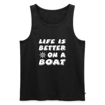 Boot - Männer Premium Bio Tank Top - Schwarz - Vorne - AI Model Male 178 light (178cm)