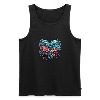 Coeur / Fête des Mères / Amour / Vacances / Amour - Débardeur bio Premium Homme - noir - Devant - Michal (187cm)