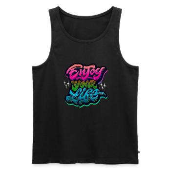 Slogan Illustration Stil Kunst Vektor Mode Grafik - Männer Premium Bio Tank Top - Schwarz - Vorne - AI Model Male 178 light (178cm)