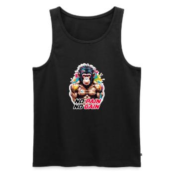 Bodybuilder / Sports / Fitness / Monkey / Muscles - Men's Premium Organic Tank Top - black - Front - Michal (187cm)