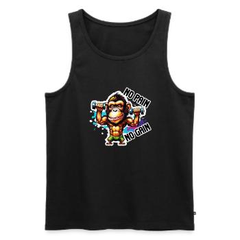 Bodybuilder / Sports / Fitness / Monkey / Muscles - Men's Premium Organic Tank Top - black - Front - Michal (187cm)