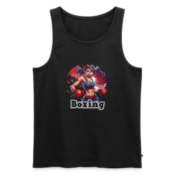 Boxer / Sports / Fight / Arena / Boxing Ring / Fists - Men's Premium Organic Tank Top - black - Front - Michal (187cm)