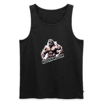 Bodybuilder / Sports / Fitness / Monkey / Muscles - Men's Premium Organic Tank Top - black - Front - Michal (187cm)