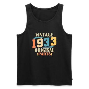 Mois 1933. Cadeau d'anniversaire 1933. 91 ans Birt - Débardeur bio Premium Homme - noir - Devant - Michal (187cm)