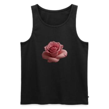 Rose groß - Männer Premium Bio Tank Top - Schwarz - Vorne - AI Model Male 178 light (178cm)