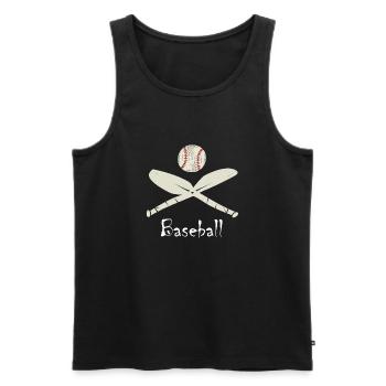 Baseball and bat - Men's Premium Organic Tank Top - black - Front - AI Model Male 178 light (178cm)