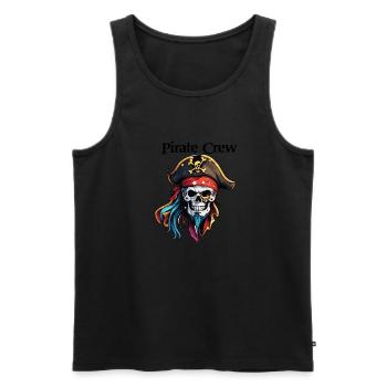 Pirat / Ahoi / Anker / Kapitän / Totenkopf / Rum - Männer Premium Bio Tank Top - Schwarz - Vorne - Michal (187cm)
