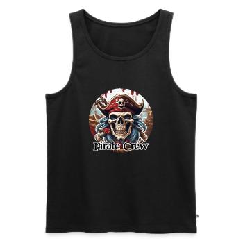 Piratin / Ahoi / Anker / Kapitän / Totenkopf / Rum - Männer Premium Bio Tank Top - Schwarz - Vorne - AI Model Male 178 light (178cm)