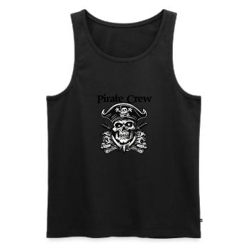 Pirat / Ahoi / Anker / Kapitän / Totenkopf / Rum - Männer Premium Bio Tank Top - Schwarz - Vorne - AI Model Male 178 light (178cm)