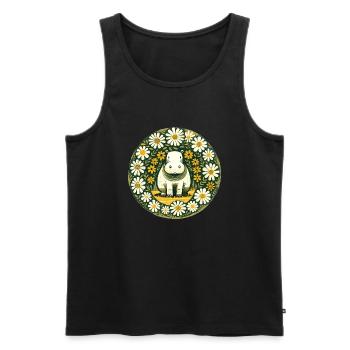 Hippopotamus - Men's Premium Organic Tank Top - black - Front - Michal (187cm)