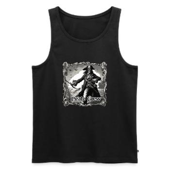 Piratin / Ahoi / Anker / Kapitän / Totenkopf / Rum - Männer Premium Bio Tank Top - Schwarz - Vorne - AI Model Male 178 light (178cm)