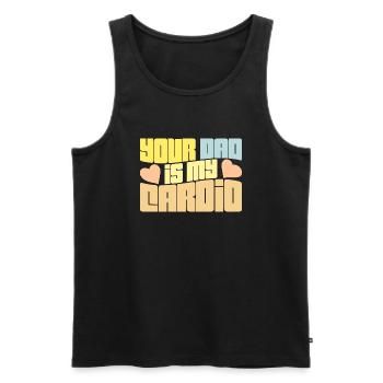 Dein Vater ist mein Cardio-lustiger Vater-Muttertag - Männer Premium Bio Tank Top - Schwarz - Vorne - AI Model Male 178 light (178cm)