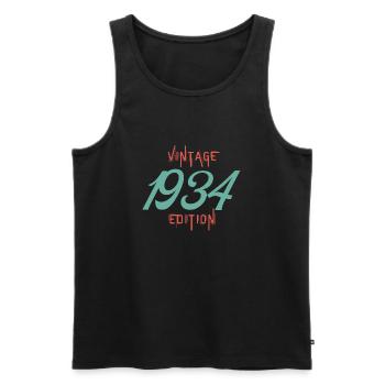Jahrgang Ausgabe 1934 - Männer Premium Bio Tank Top - Schwarz - Vorne - Michal (187cm)