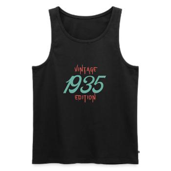 Jahrgang Ausgabe 1935 - Männer Premium Bio Tank Top - Schwarz - Vorne - Michal (187cm)