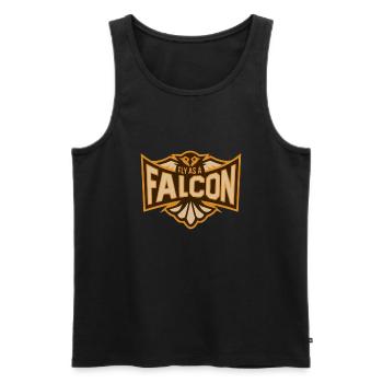 Fly As A Falcon - Sepia - Men's Premium Organic Tank Top - black - Front - AI Model Male 178 light (178cm)