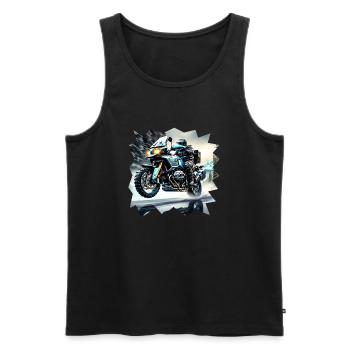 Motorcycle wet road surface - Men's Premium Organic Tank Top - black - Front - AI Model Male 178 light (178cm)