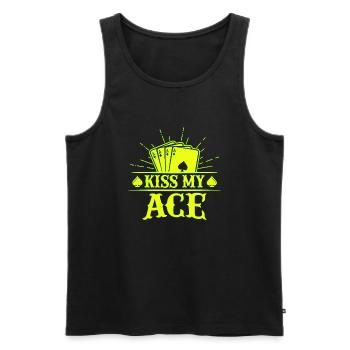 Kiss My Ace jeu de poker jeu de cartes casino club jouer - Débardeur bio Premium Homme - noir - Devant - Michal (187cm)
