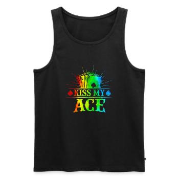 Kiss My Ace jeu de poker jeu de cartes casino club jouer - Débardeur bio Premium Homme - noir - Devant - Michal (187cm)