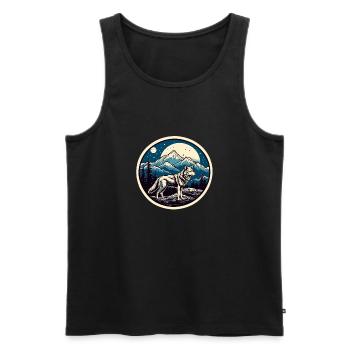 Wolf / Pack / Forest / Wild / Wildlife / Howl - Men's Premium Organic Tank Top - black - Front - Michal (187cm)