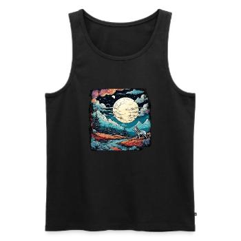 Wolf / Pack / Forest / Wild / Wildlife / Howl - Men's Premium Organic Tank Top - black - Front - Michal (187cm)