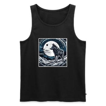 Wolf / Pack / Forest / Wild / Wildlife / Howl - Men's Premium Organic Tank Top - black - Front - Michal (187cm)