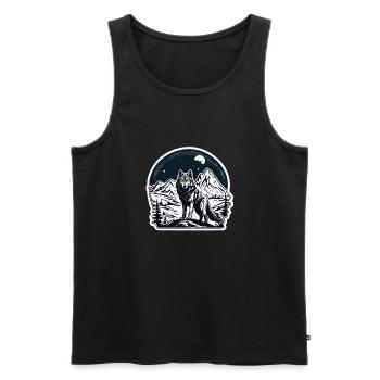 Wolf / Pack / Forest / Wild / Wildlife / Howl - Men's Premium Organic Tank Top - black - Front - Michal (187cm)