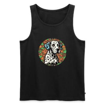 Dalmatien / Chien / Animal / Animal de compagnie / Aboiement - Débardeur bio Premium Homme - noir - Devant - AI Model Male 178 light (178cm)