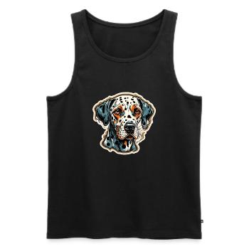 Dalmatien / Chien / Animal / Animal de compagnie / Aboiement - Débardeur bio Premium Homme - noir - Devant - AI Model Male 178 light (178cm)