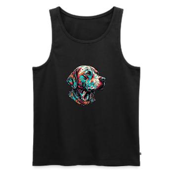 Dalmatien / Chien / Animal / Animal de compagnie / Aboiement - Débardeur bio Premium Homme - noir - Devant - AI Model Male 178 light (178cm)