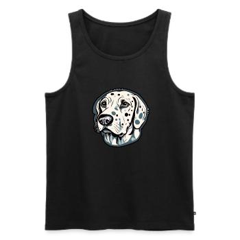 Dalmatien / Chien / Animal / Animal de compagnie / Aboiement - Débardeur bio Premium Homme - noir - Devant - AI Model Male 178 light (178cm)
