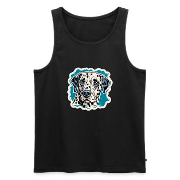 Dalmatien / Chien / Animal / Animal de compagnie / Aboiement - Débardeur bio Premium Homme - noir - Devant - AI Model Male 178 light (178cm)
