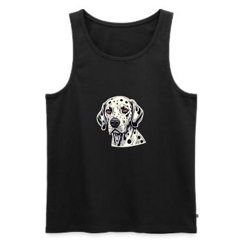 Dalmatien / Chien / Animal / Animal de compagnie / Aboiement - Débardeur bio Premium Homme - noir - Devant - AI Model Male 178 light (178cm)