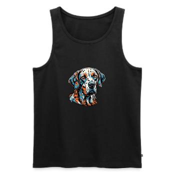 Dalmatien / Chien / Animal / Animal de compagnie / Aboiement - Débardeur bio Premium Homme - noir - Devant - AI Model Male 178 light (178cm)