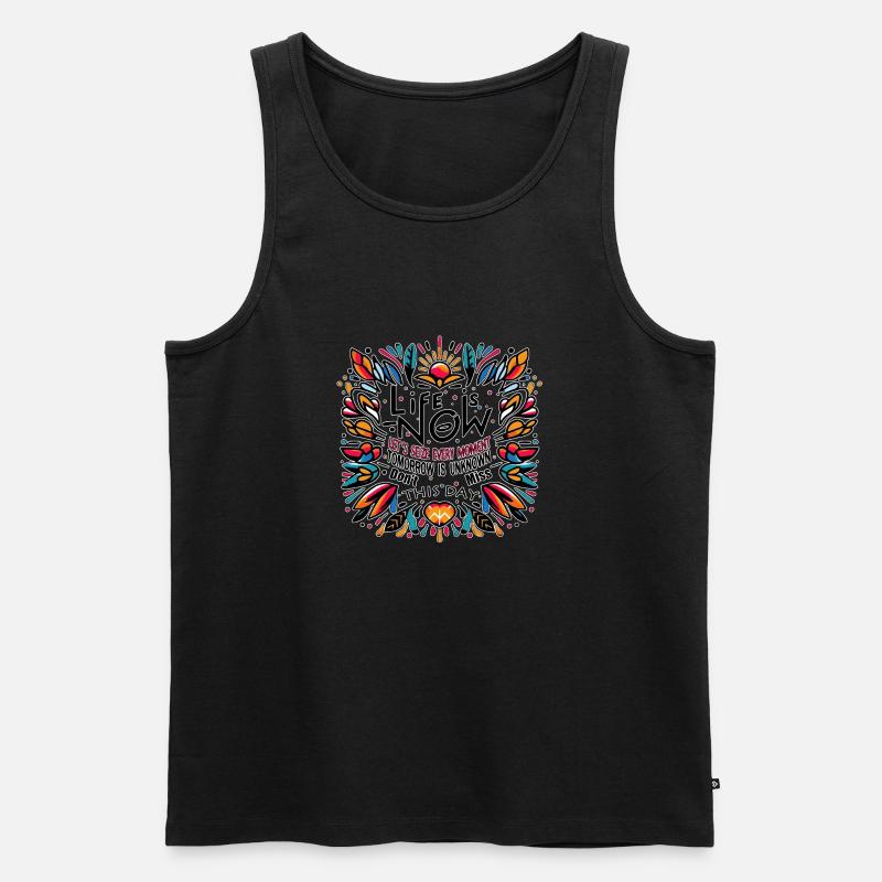 Das Leben ist heute - Männer Premium Bio Tank Top - Schwarz