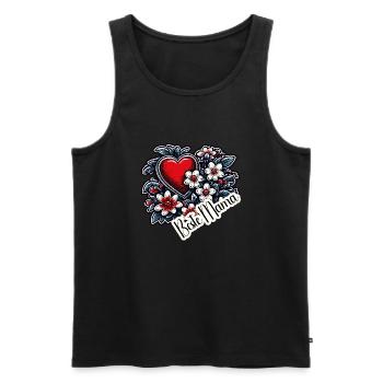Coeur / Fête des Mères / Amour / Vacances / Amour - Débardeur bio Premium Homme - noir - Devant - Michal (187cm)