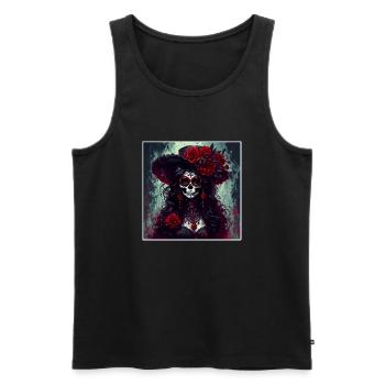La Catrina / Tattoo / Mexico / Skull / Skull - Men's Premium Organic Tank Top - black - Front - AI Model Male 178 light (178cm)