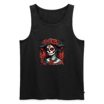 La Catrina / Tattoo / Mexico / Skull / Skull - Men's Premium Organic Tank Top - black - Front - Michal (187cm)