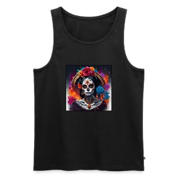 La Catrina / Tattoo / Mexico / Skull / Skull - Men's Premium Organic Tank Top - black - Front - Michal (187cm)