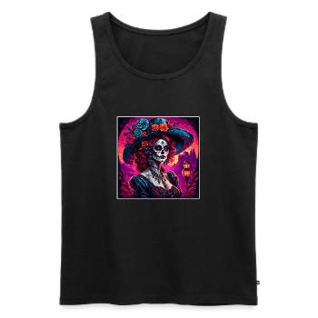 La Catrina / Tattoo / Mexico / Skull / Skull - Men's Premium Organic Tank Top - black - Front - Michal (187cm)