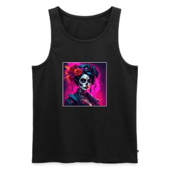 La Catrina/ Tattoo / Mexico / Skull / Skull - Men's Premium Organic Tank Top - black - Front - Michal (187cm)